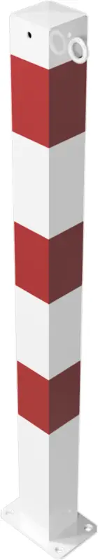 Top-Angebot Schake Absperrpfosten OD 70 x 70 mm mit 1 Öse weiß rot