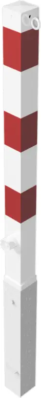 Solange Der Vorrat Reicht Schake Absperrpfosten HD 70 x 70 mm mit 2 Ösen weiß rot