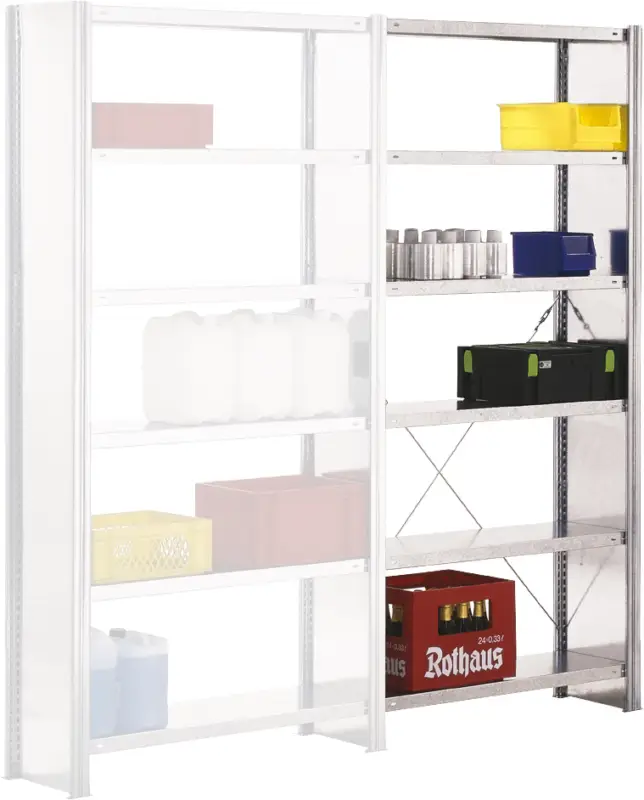 Regalwerk BERT Lagerregal SW 250 6 Anbaufeld 2500 x 875 x 500 mm Markenware