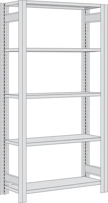 Versand Am Gleichen Tag Regalwerk BERT Schwerlastregal 350 6 Grundfeld 2500 x 1005 x 400 mm