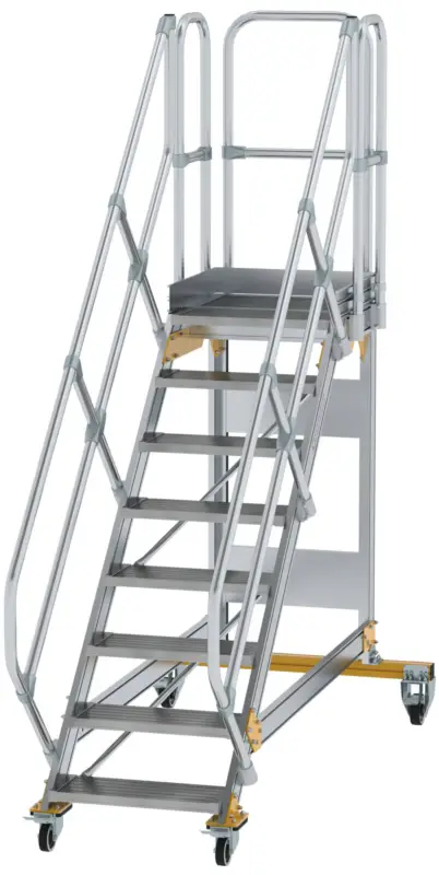 Günzburger Podesttreppe fahrbar 45° 8 Stufen - 600 mm breit Online Kaufen