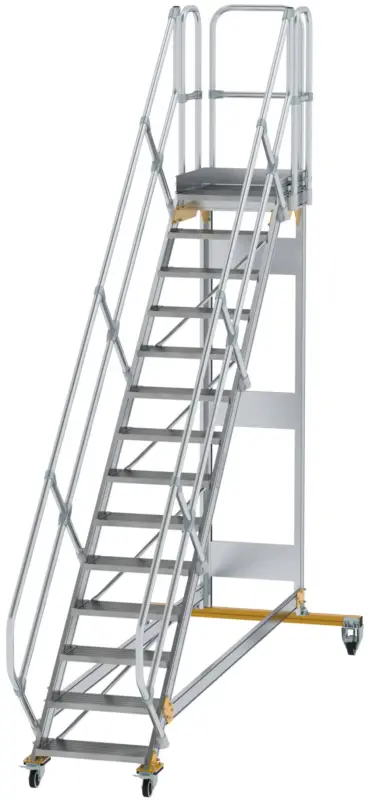 Neu Im Sortiment Günzburger Podesttreppe fahrbar 45° 14 Stufen - 600 mm breit