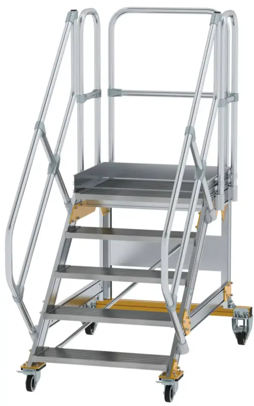 Jetzt Kaufen Günzburger Podesttreppe fahrbar 45° 5 Stufen - 800 mm breit