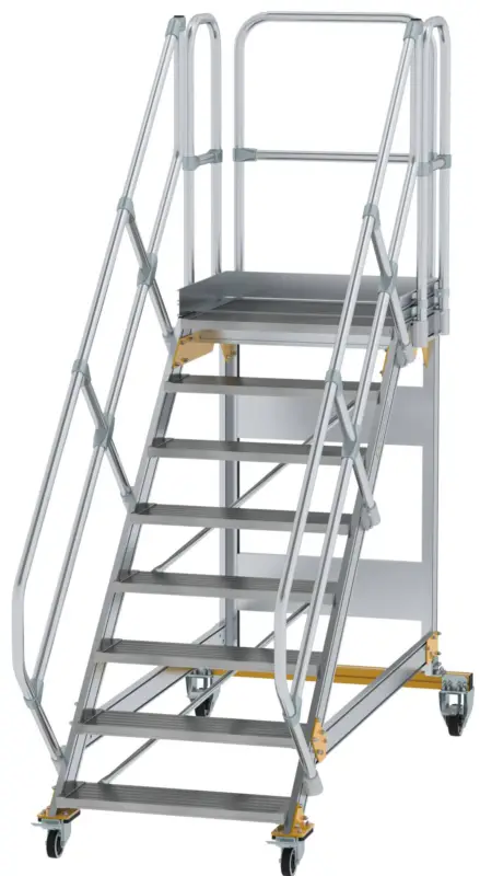 Günzburger Podesttreppe fahrbar 45° 8 Stufen - 800 mm breit Ausverkauf