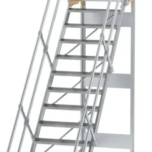 Aktuell Günzburger Podesttreppe fahrbar 45° 14 Stufen - 800 mm breit