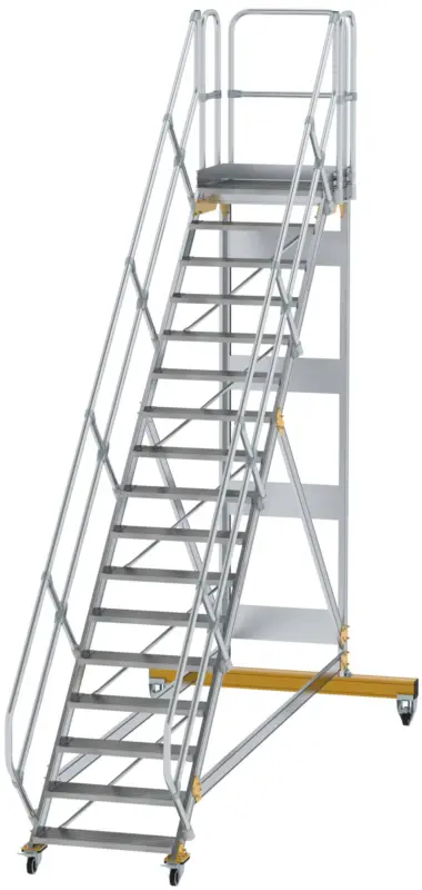 Günzburger Podesttreppe fahrbar 45° 17 Stufen - 800 mm breit Neu