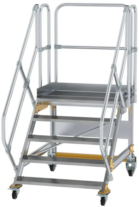Günzburger Podesttreppe fahrbar 45° 5 Stufen - 1000 mm breit Wochenendangebot