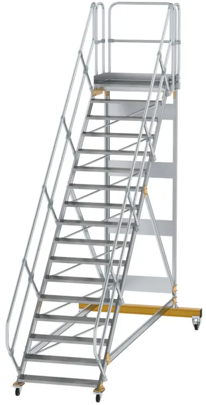 Günzburger Podesttreppe fahrbar 45° 17 Stufen - 1000 mm breit Sonderangebot