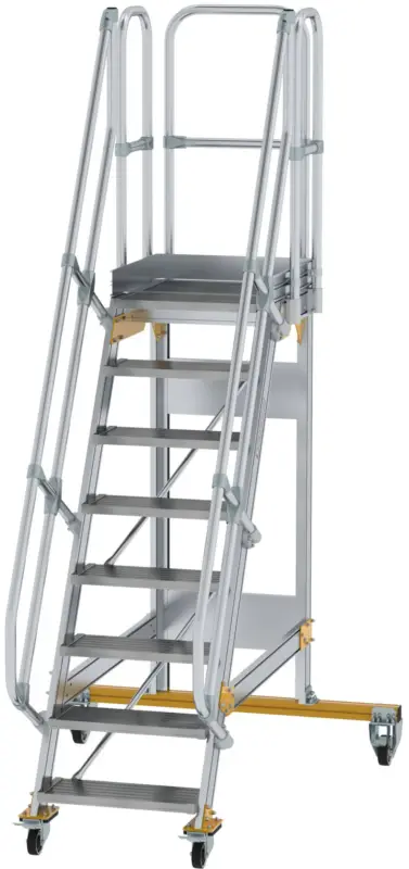 Günzburger Podesttreppe fahrbar 60° 8 Stufen - 600 mm breit Expressversand