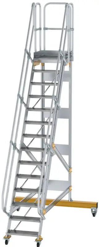 Günzburger Podesttreppe fahrbar 60° 14 Stufen - 600 mm breit Neuheit