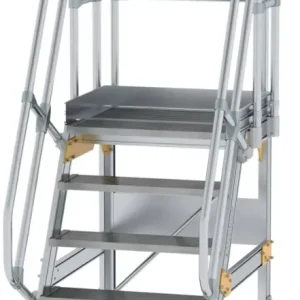 Zertifiziert Günzburger Podesttreppe fahrbar 60° 5 Stufen - 800 mm breit