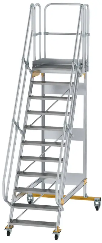Günzburger Podesttreppe fahrbar 60° 11 Stufen - 800 mm breit Finale Aktion