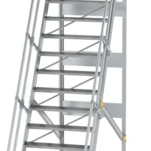 Ausverkauf Günzburger Podesttreppe fahrbar 60° 14 Stufen - 1000 mm breit