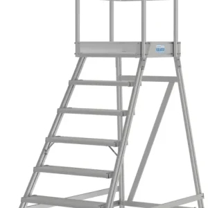 Krause Alu-Podestleiter mit Lenkrollen 7 Stufen Markenware
