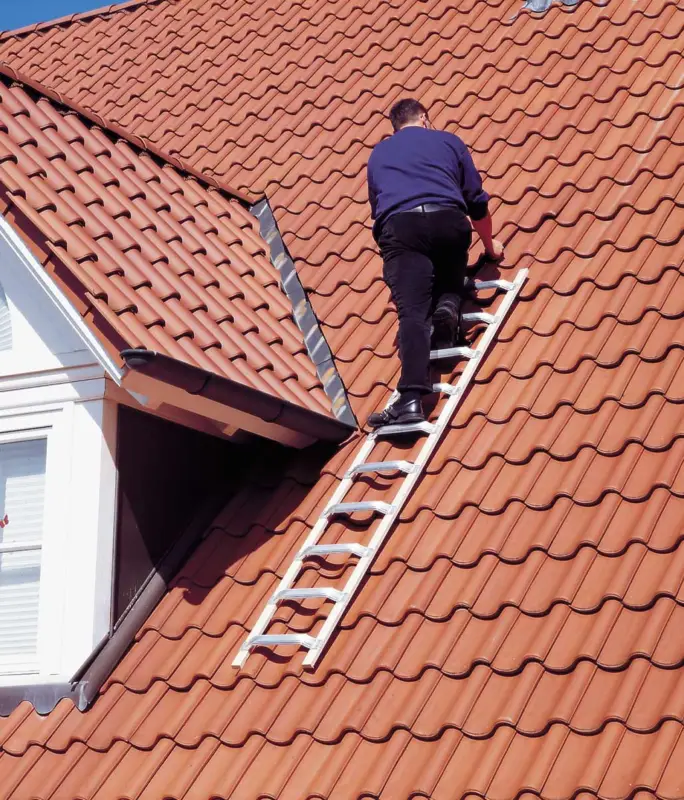 euroline Dachauflegeleiter Holz Alu 18 Sprossen Heißes Angebot