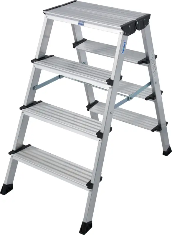 Krause Alu-Doppel-Klapptritt Treppo 2x4 Stufen Top-Preis