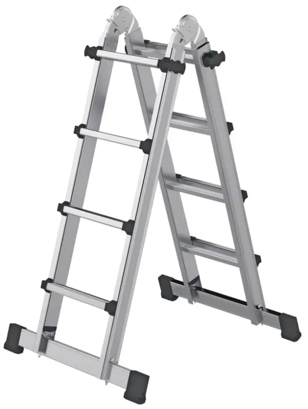 Günzburger Teleskopleiter mit Traverse 4-teilig 4x4 Sprossen Wochenendangebot