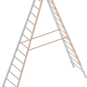 Billig Layher Stehleiter Alu 2x14 Sprossen