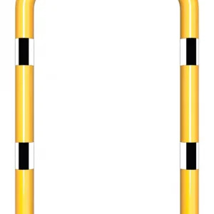 Ausverkauf Schake Rammschutzbügel Stahl abnehmbar OD Ø 76 mm gelb schwarz - 750 x 1150 mm