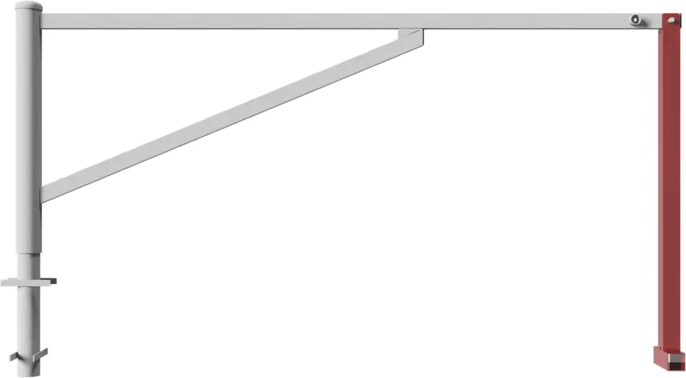 Markenprodukt Schake Drehschranke mit 2 Auflagestützen - Schrankenbaum 60 x 40 mm OED verzinkt - 2500 mm