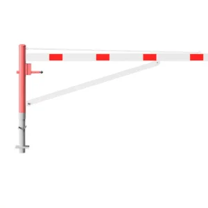Direktkauf Schake Drehschranke mit Auflagestütze - Schrankenbaum 100 x 50 mm OEP weiß rot - 3000 mm