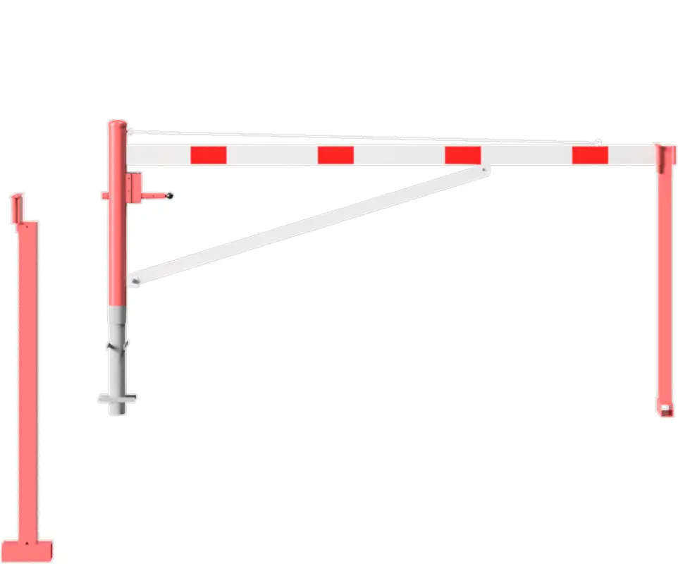 Direktkauf Schake Drehschranke mit Auflagestütze - Schrankenbaum 100 x 50 mm OEP weiß rot - 3000 mm