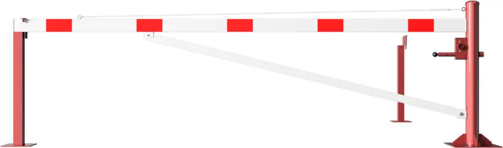 Echt Schake Drehschranke mit Auflagestütze - Schrankenbaum 100 x 50 mm ODD weiß rot - 3500 mm