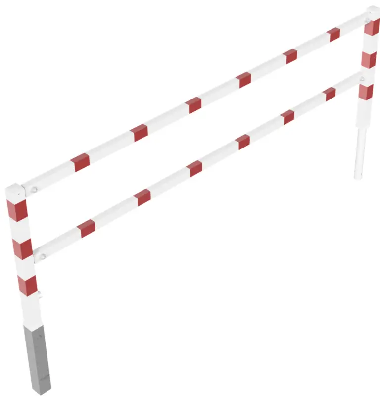 Must-Have Schake Wegesperre Stahl schraubbar mit Knieholm SD 70 x 70 mm weiß rot - 3000 x 1200 mm