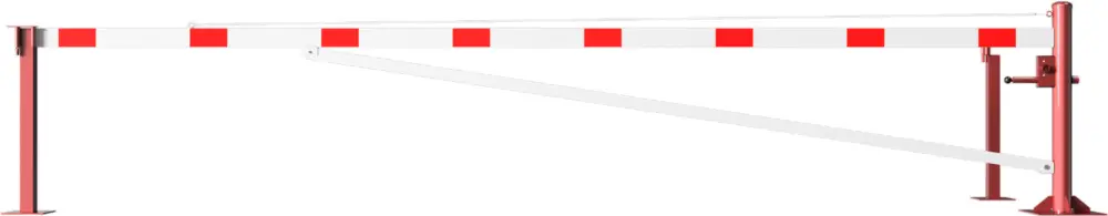 Schake Drehschranke mit Auflagestütze - Schrankenbaum 100 x 50 mm ODD weiß rot - 5500 mm Mega-Angebot