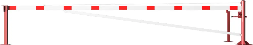 Heißes Angebot Schake Drehschranke mit Auflagestütze - Schrankenbaum 100 x 50 mm ODD weiß rot - 6000 mm
