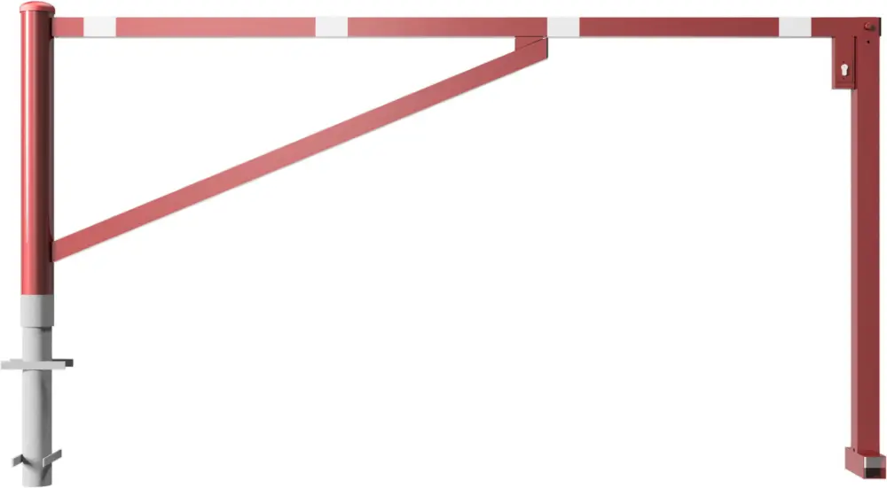 Schake Drehschranke mit 2 Auflagestützen - Schrankenbaum 60 x 40 mm OEP rot weiß - 2500 mm Günstig