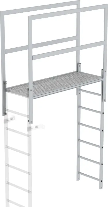 Markenprodukt Günzburger Attika-Überstieg Aluminium eloxiert - 1600 mm