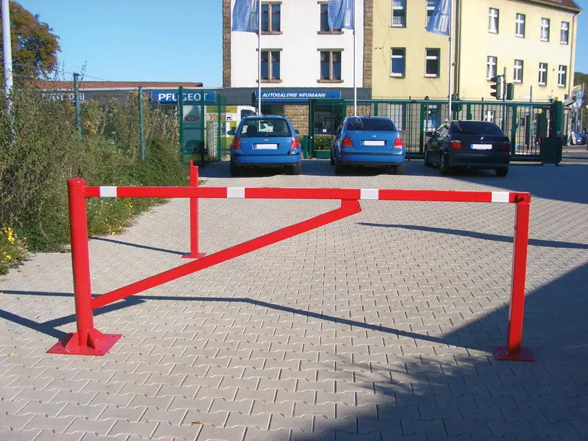 Bestseller Schake Drehschranke mit 2 Auflagestützen - Schrankenbaum 60 x 40 mm ODD rot weiß - 3000 mm