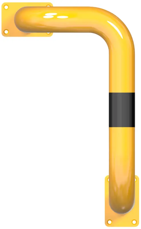 Schake Rammschutzbügel Stahl 90° einseitig vertieft links OD Ø 76 mm gelb schwarz - 1150 x 600 mm Jetzt Bestellen