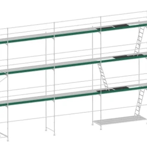 MJ Gerüst UNI 70 Stahl mit Stahlboden 103 m² - 12,50 x 8,20 m Heißes Angebot