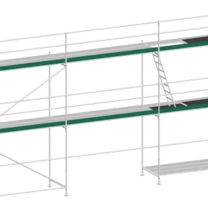 Versand Am Gleichen Tag MJ Gerüst UNI 70 Stahl mit Stahlboden 56 m² - 9,00 x 6,20 m