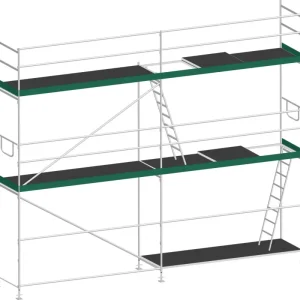 Knallerangebot MJ Gerüst UNI 70 Stahl mit Holzboden 37 m² - 6,00 x 6,20 m