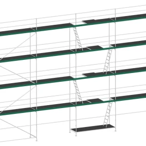 Bestseller MJ Gerüst UNI 70 Stahl mit Holzboden 122 m² - 12,00 x 10,20 m