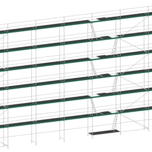 Aktuell MJ Gerüst UNI 70 Stahl mit Holzboden 298 m² - 21,00 x 14,20 m