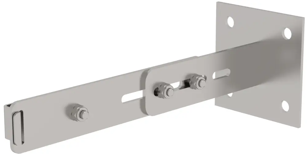 Geprüft Günzburger Wandhalter Edelstahl mit Klemmbügel verstellbar 275 - 375 mm
