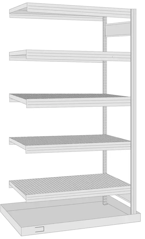 Neuheit Regalwerk BERT Umweltregal Gitterrost Auffangwanne Anbaufeld 2000 x 1005 x 600 mm
