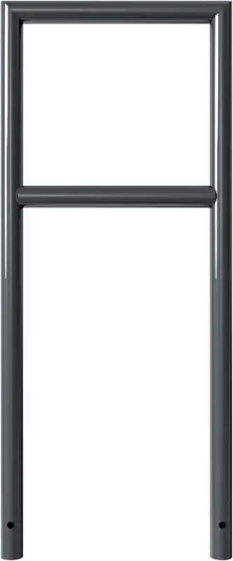 Rabatt Schake Anlehnbügel Stahl mit Querholm OE Ø 48 mm dunkelgrau - 500 x 1200 mm