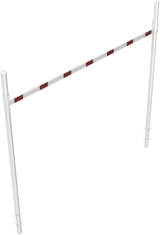 Schake Höhenbegrenzer variabel - 2 Standpfosten Stahl OE Ø 102 mm weiß rot - 4000 mm Highlight