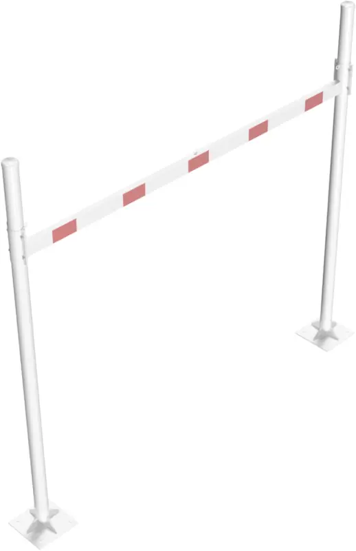 Neu Im Sortiment Schake Höhenbegrenzer variabel - 2 Standpfosten Stahl OD Ø 102 mm weiß rot - 3000 mm