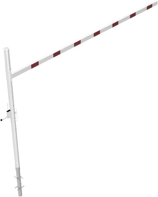 Schake Höhenbegrenzer variabel - 1 Drehpfosten Stahl OEP Ø 102 mm weiß rot - 4500 mm Nur Heute