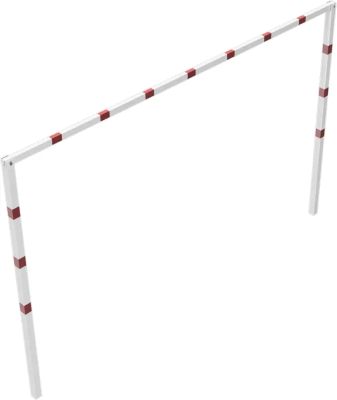 Schake Höhenbegrenzer feststehend - 2 Standpfosten Stahl OE 70 x 70 mm weiß rot - 4000 mm Super-Preis
