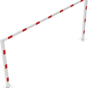 Sichere Zahlung Schake Höhenbegrenzer feststehend - 2 Standpfosten Stahl OD 100 x 100 mm weiß rot - 5000 mm