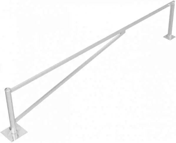 Zertifiziert Schake Drehschranke mit 2 Auflagestützen - Schrankenbaum 60 x 40 mm ODD verzinkt - 4500 mm