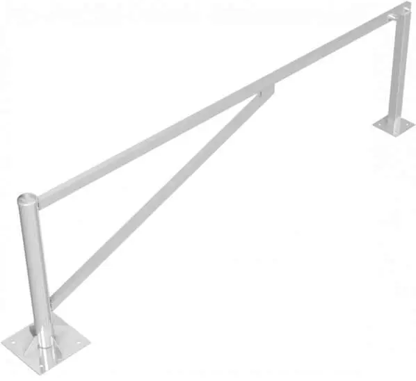 Zertifiziert Schake Drehschranke mit 2 Auflagestützen - Schrankenbaum 60 x 40 mm ODD verzinkt - 3000 mm