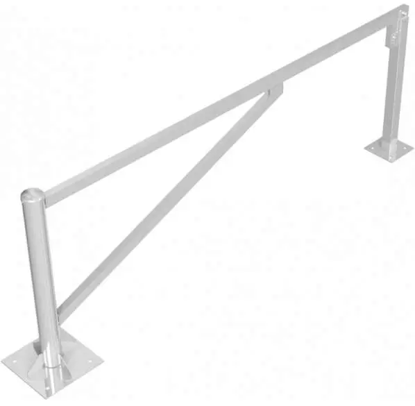Schake Drehschranke mit 2 Auflagestützen - Schrankenbaum 60 x 40 mm ODP verzinkt - 2500 mm Neu Im Sortiment